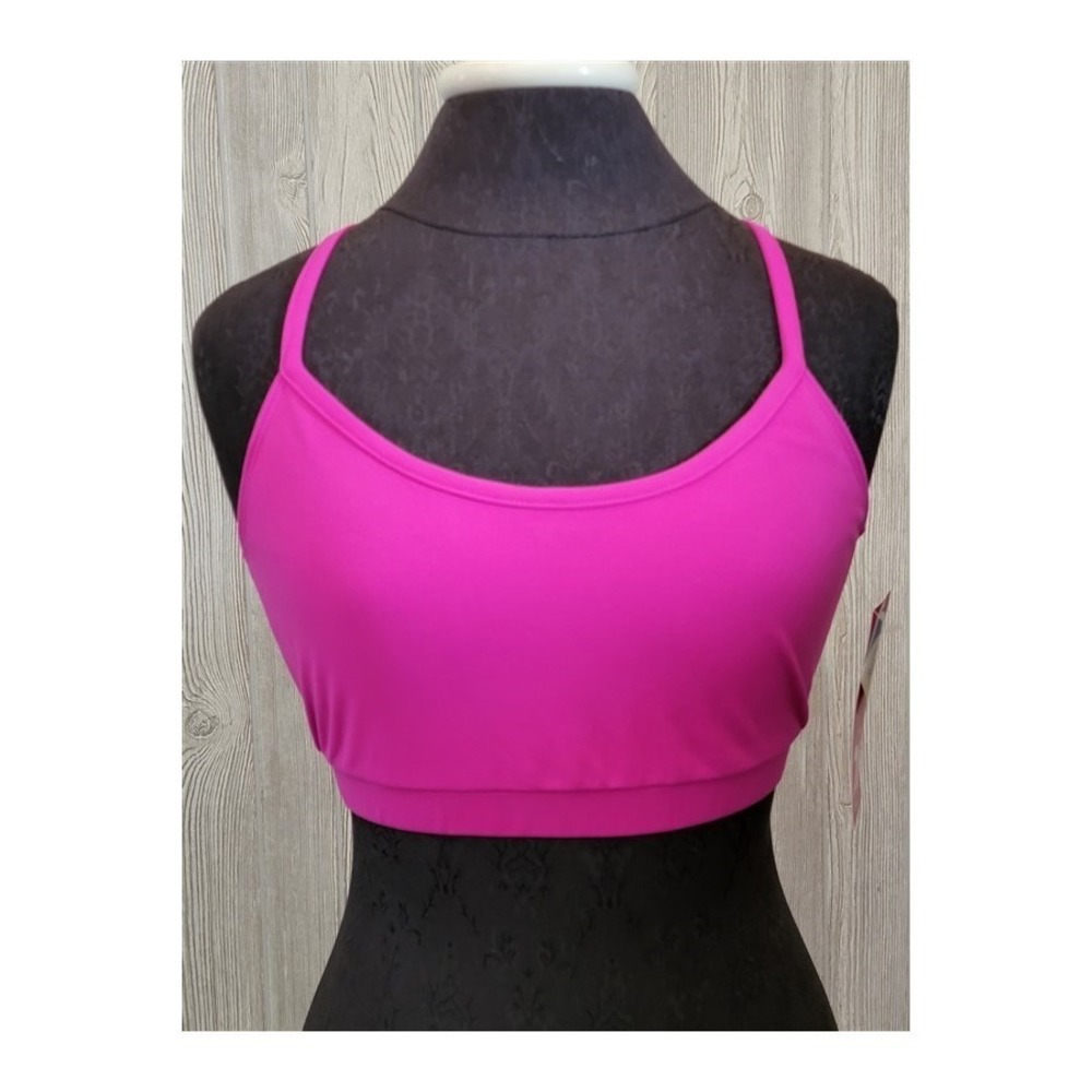 NWT Kos USA L High Performance Open Back Yoga Dance Sports Bra 7205 Pink #96770